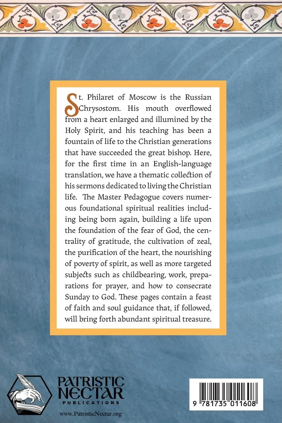 Rückseite: 9781735011608 | Sermons on the Spiritual Life | St. Philaret of Moscow | Taschenbuch