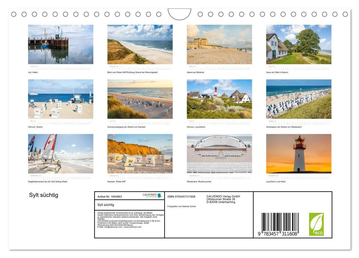 Bild: 9783457311608 | Sylt süchtig (Wandkalender 2026 DIN A4 quer), CALVENDO Monatskalender
