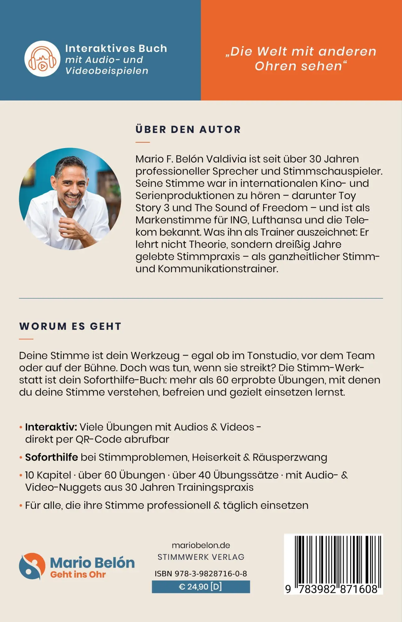 Rückseite: 9783982871608 | Die Stimm-Werkstatt - Wenn die Stimme spinnt | Mario F. Belon Valdivia