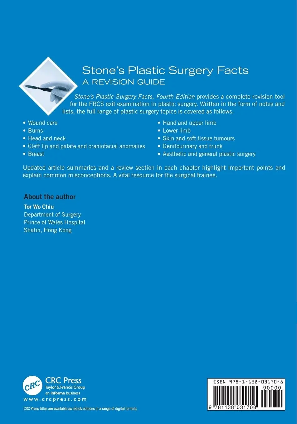 Rückseite: 9781138031708 | Stone's Plastic Surgery Facts | A Revision Guide, Fourth Edition