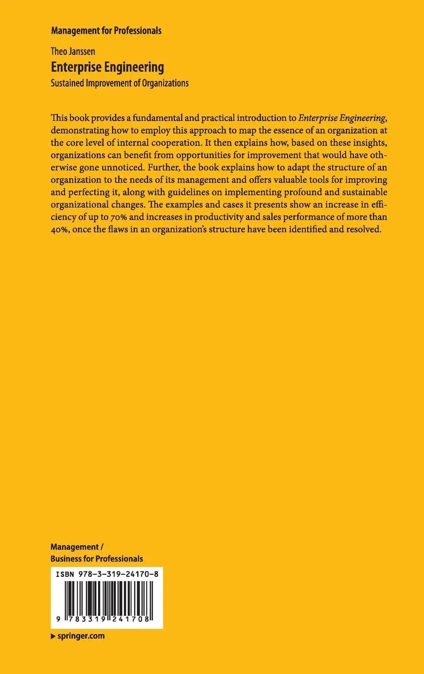 Rückseite: 9783319241708 | Enterprise Engineering | Sustained Improvement of Organizations | Buch