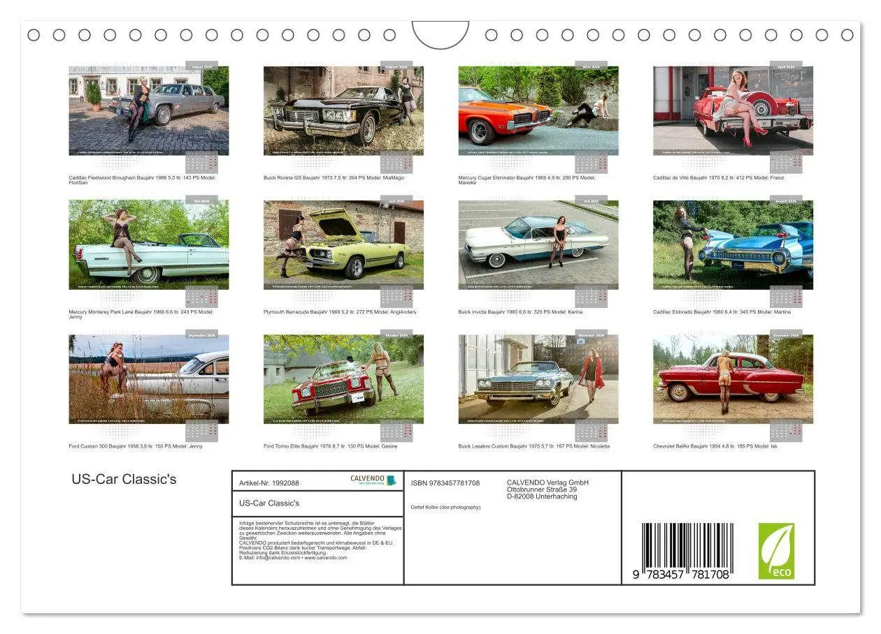 Bild: 9783457781708 | US-Car Classic's (Wandkalender 2026 DIN A4 quer), CALVENDO...