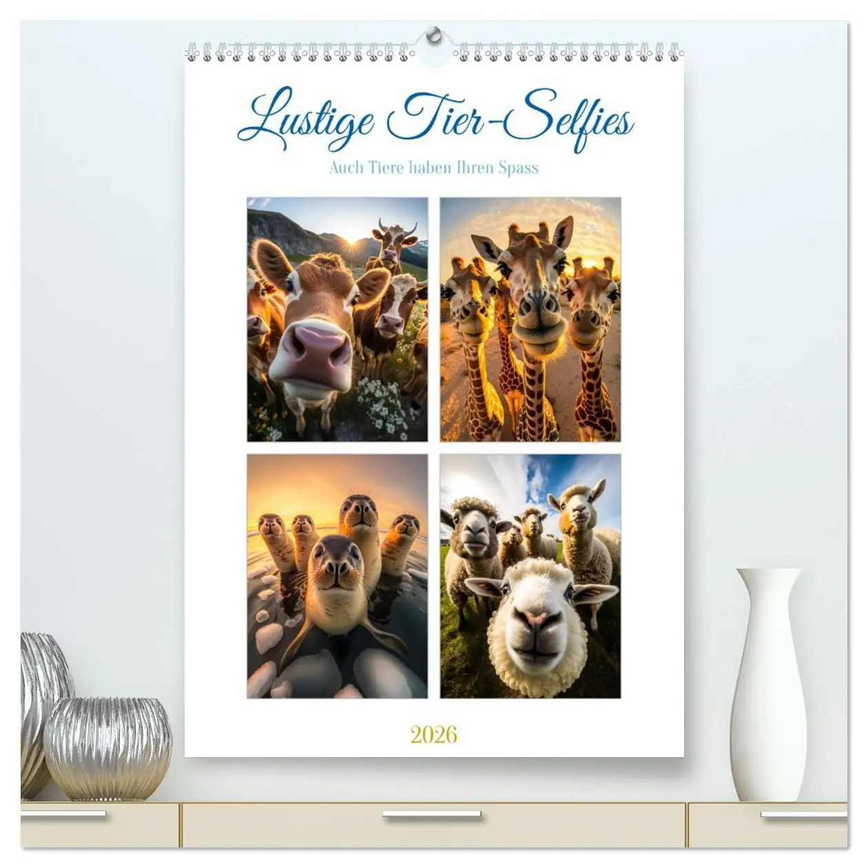 Cover: 9783516321708 | Lustige Tier-Selfies (hochwertiger Premium Wandkalender 2026 DIN A2...