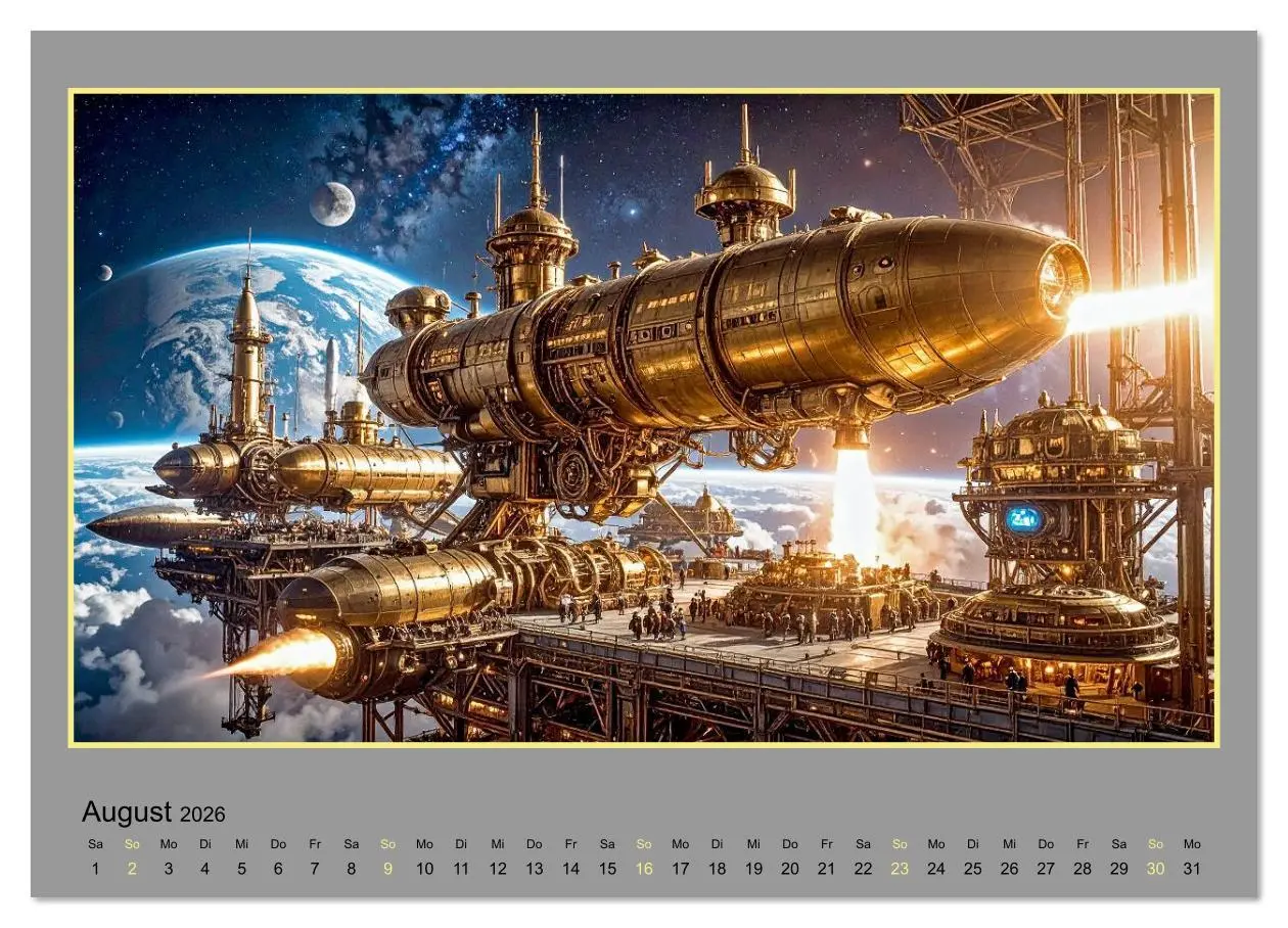 Bild: 9783516631708 | Steampunk-Raumfahrt (Wandkalender 2026 DIN A3 quer), CALVENDO...