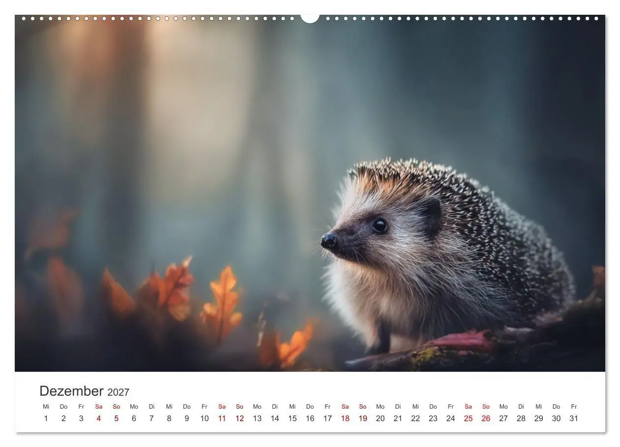 Bild: 9783516941708 | Rund, stachlig, munter - Ein Jahr mit Igeln (Wandkalender 2027 DIN...