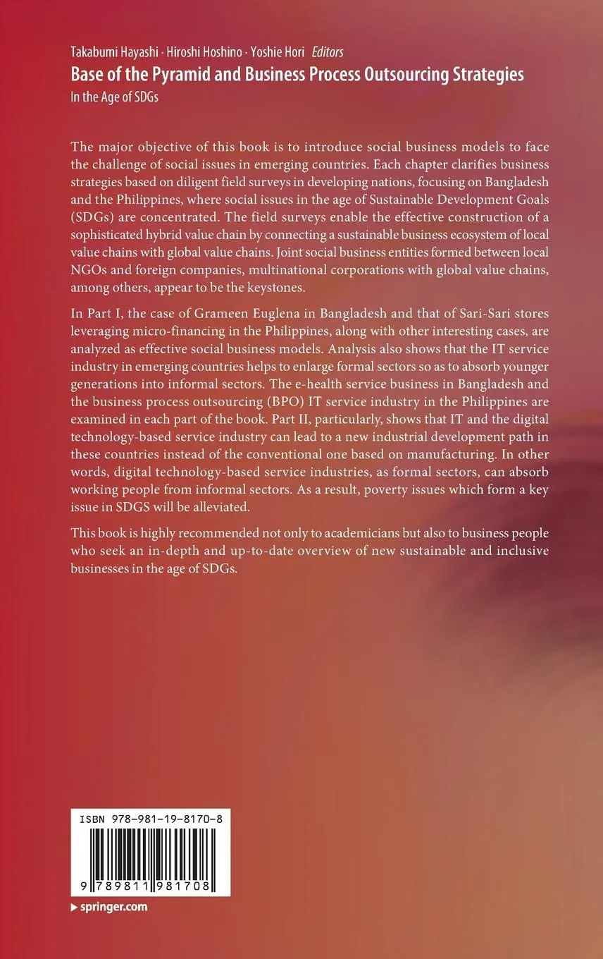 Rückseite: 9789811981708 | Base of the Pyramid and Business Process Outsourcing Strategies | Buch
