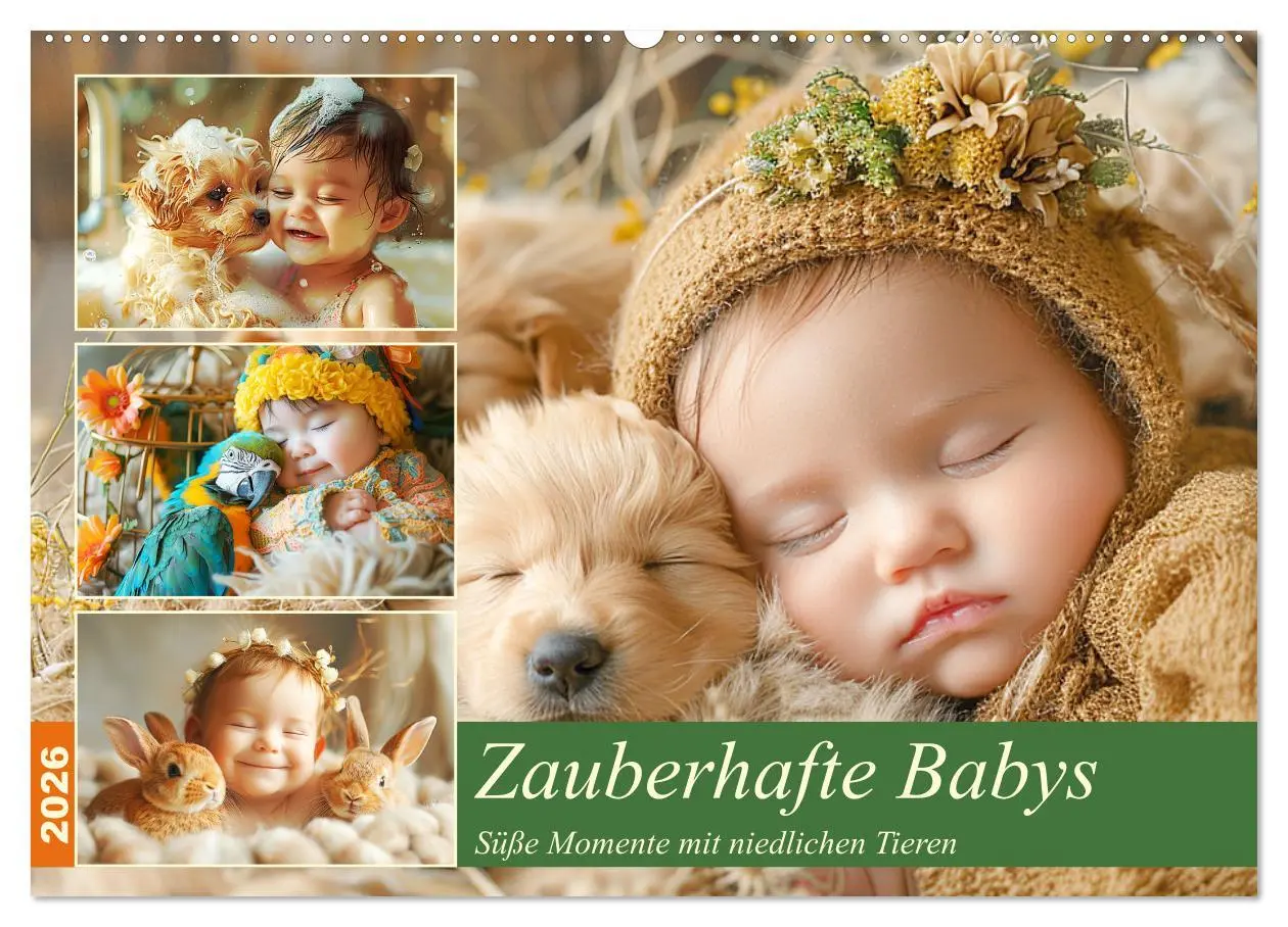 Cover: 9783457391808 | Zauberhafte Babys. Süße Momente mit niedlichen Tieren (Wandkalender...