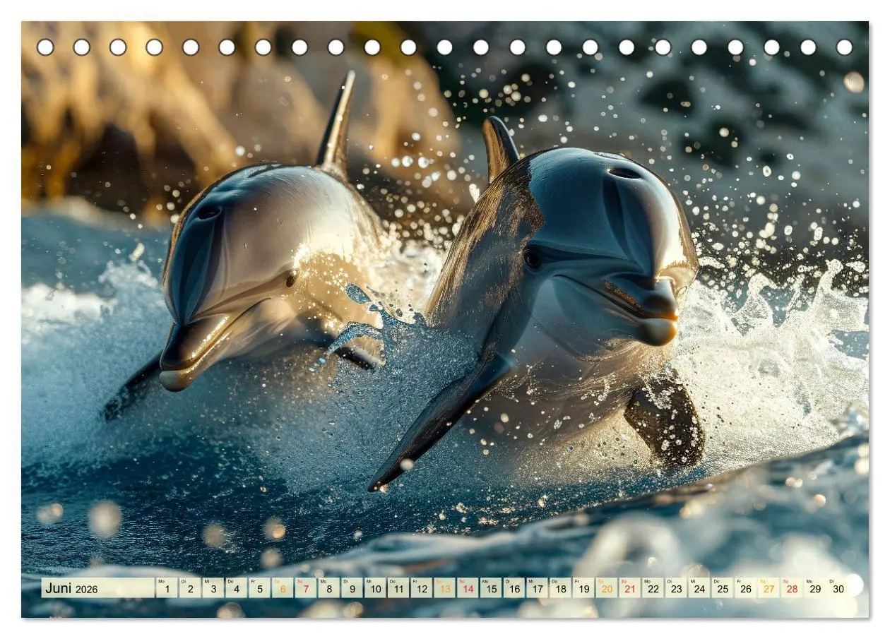 Bild: 9783457461808 | Delfine - schlaue Jäger (Tischkalender 2026 DIN A5 quer), CALVENDO...