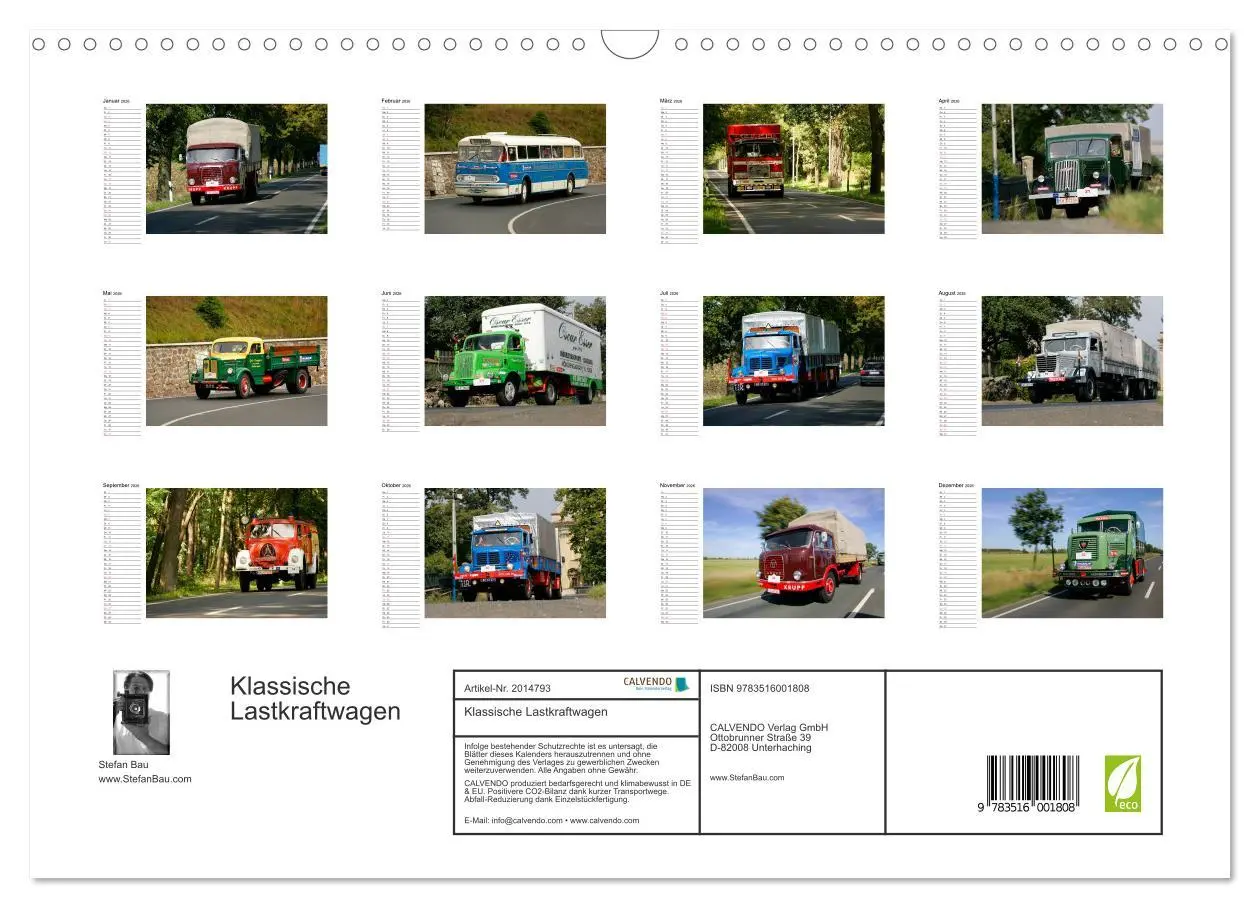 Bild: 9783516001808 | Klassische Lastkraftwagen (Wandkalender 2026 DIN A3 quer), CALVENDO...