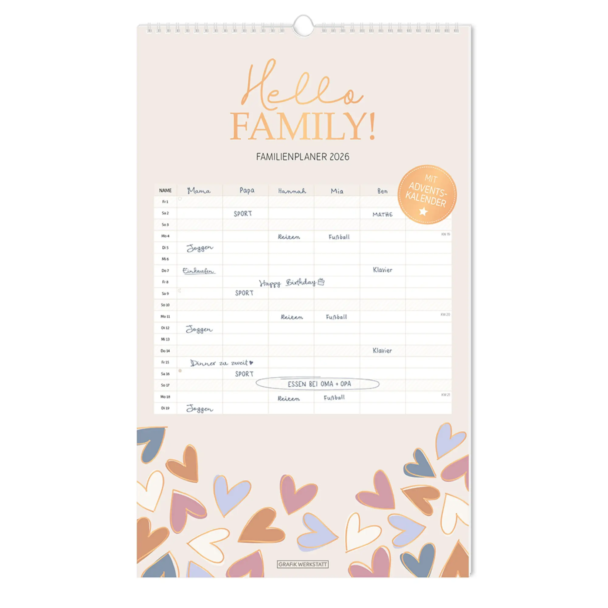 Cover: 9783986361808 | Familienplaner 2026 Hello Family! | Familienplaner | Original | 14 S. Cover: 9783986361808 | Familienplaner 2026 Hello Family! | Familienplaner | Original | 14 S.