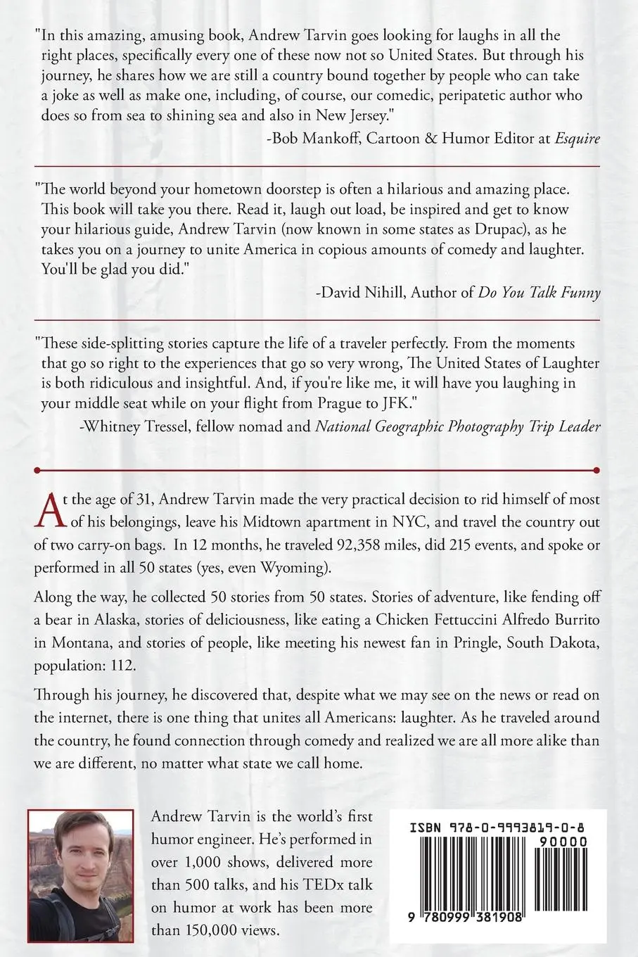 Rückseite: 9780999381908 | The United States of Laughter | Andrew Tarvin | Taschenbuch | Englisch