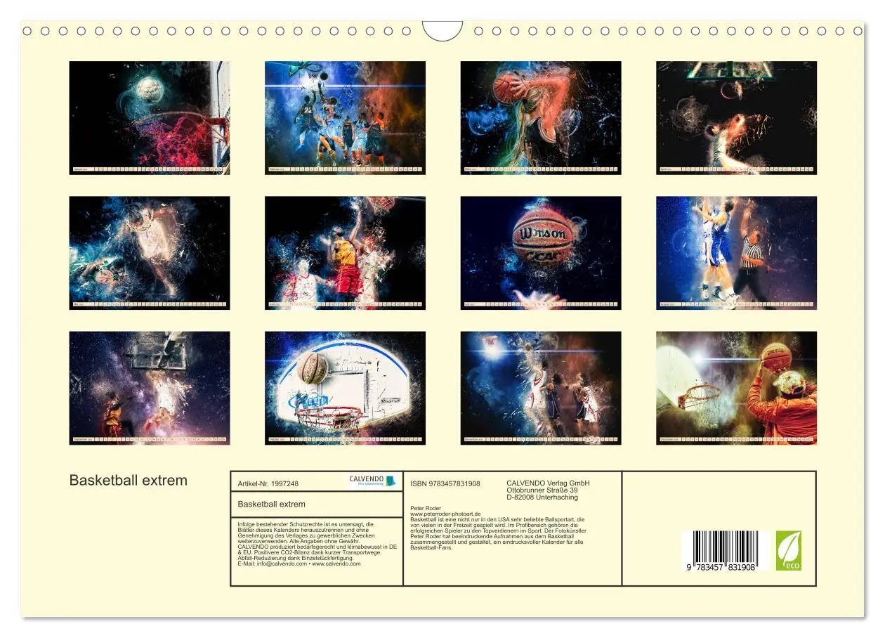 Bild: 9783457831908 | Basketball extrem (Wandkalender 2026 DIN A3 quer), CALVENDO...