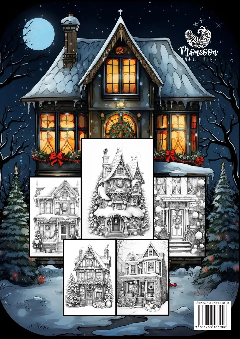 Rückseite: 9783758411908 | Christmas Houses Coloring Book for Adults | Monsoon Publishing | Buch
