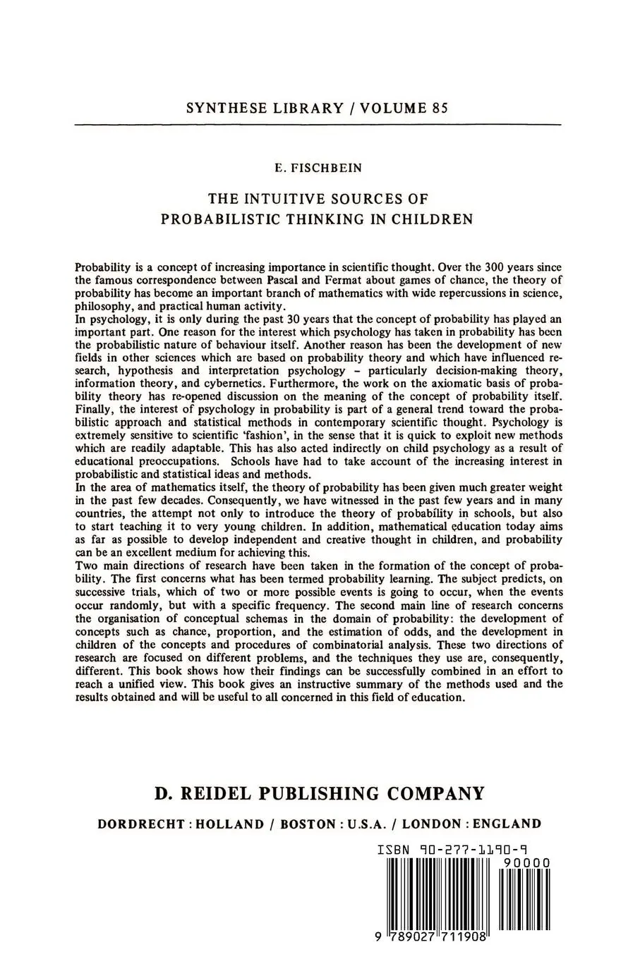 Rückseite: 9789027711908 | The Intuitive Sources of Probabilistic Thinking in Children | Buch