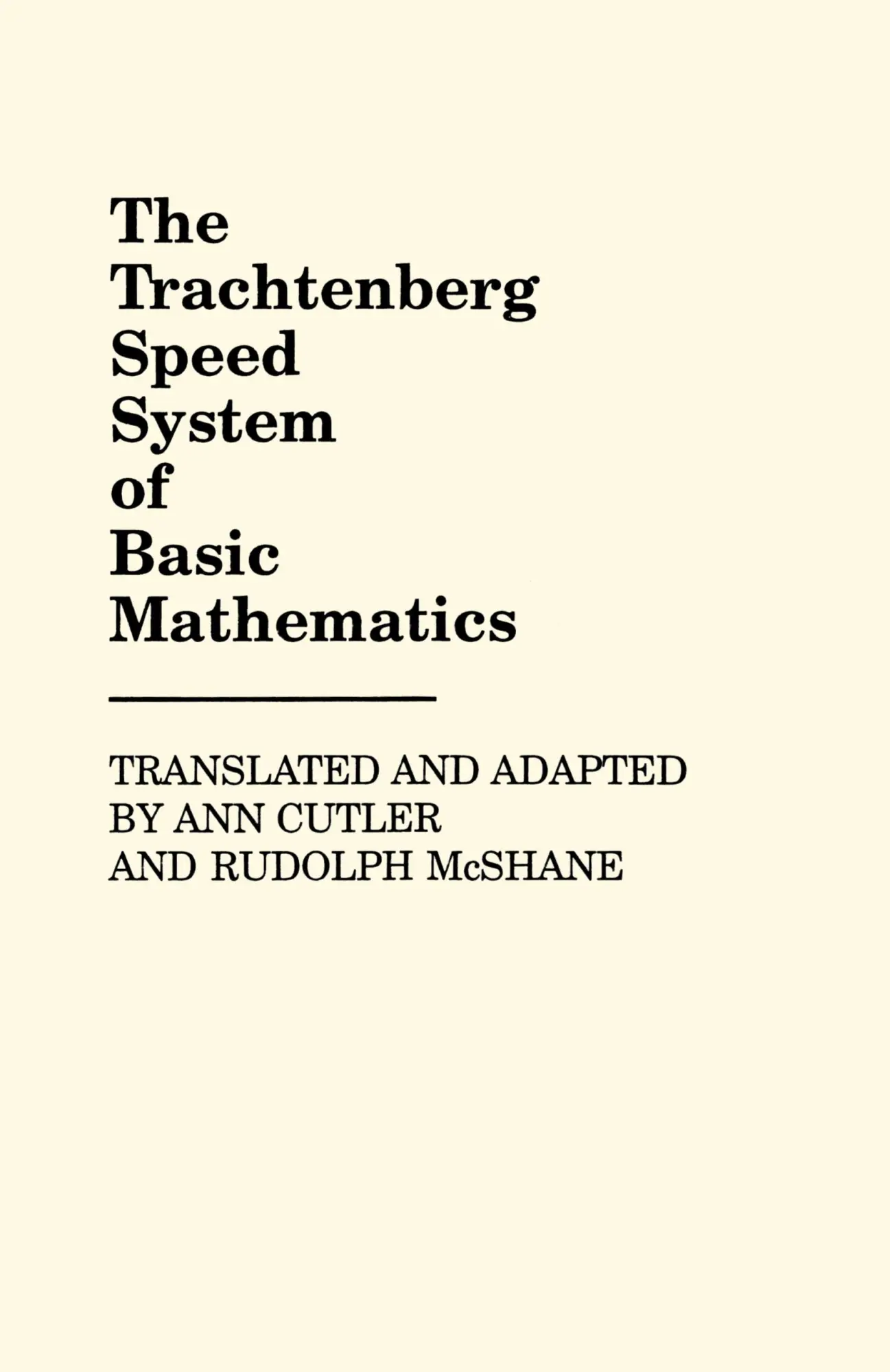 Cover: 9780313232008 | The Trachtenberg Speed System of Basic Mathematics | Ann Cutler | Buch