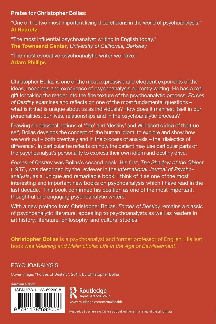 Rückseite: 9781138692008 | Forces of Destiny | Psychoanalysis and Human Idiom | Bollas | Buch