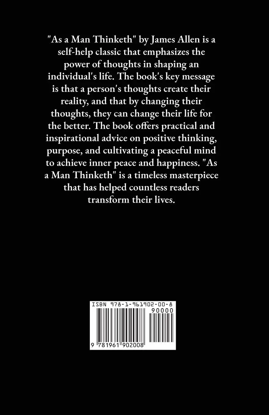 Rückseite: 9781961902008 | As a Man Thinketh | James Allen | Taschenbuch | Englisch | 2023