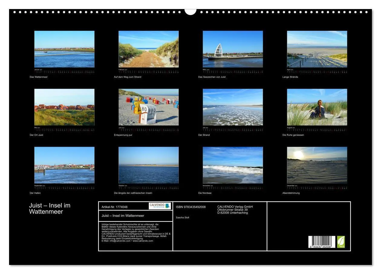 Bild: 9783435492008 | Juist - Insel im Wattenmeer (Wandkalender 2025 DIN A2 quer),...