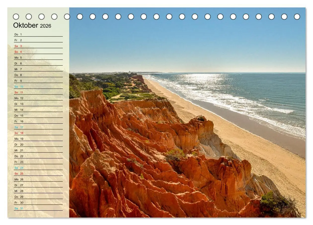 Bild: 9783457652008 | Die Küste der Algarve (Tischkalender 2026 DIN A5 quer), CALVENDO...