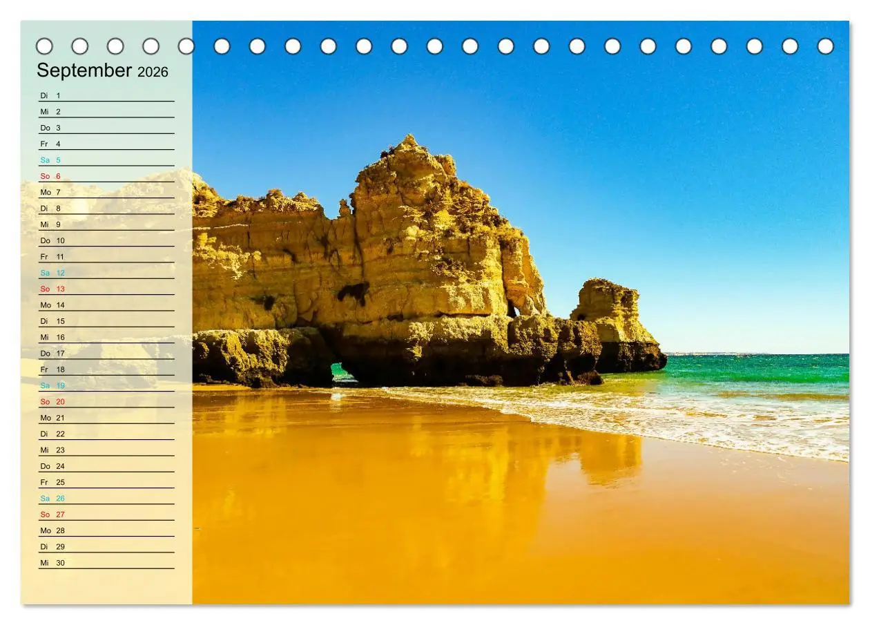 Bild: 9783457652008 | Die Küste der Algarve (Tischkalender 2026 DIN A5 quer), CALVENDO...