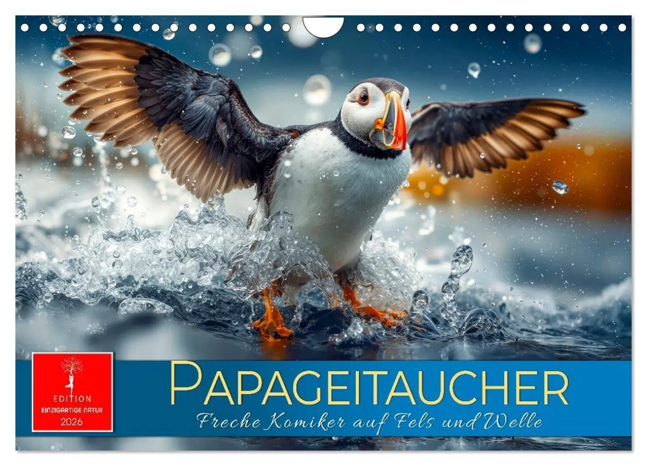Cover: 9783516672008 | Papageitaucher - Freche Komiker auf Fels und Welle (Wandkalender...