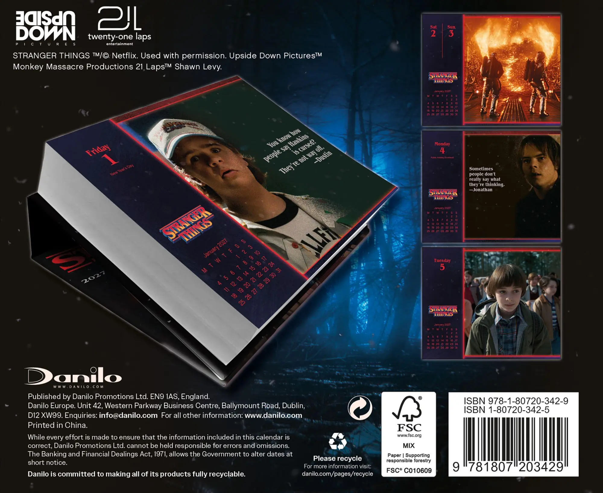 Bild: 9783803532008 | Stranger Things 2027 | Original Danilo-Tagesabreißkalender [Kalendar]