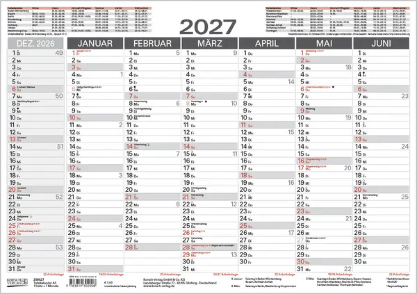 Bild: 9783819302008 | Tafelkalender A5 2027 | Korsch Verlag | Kalender | 1 S. | Deutsch