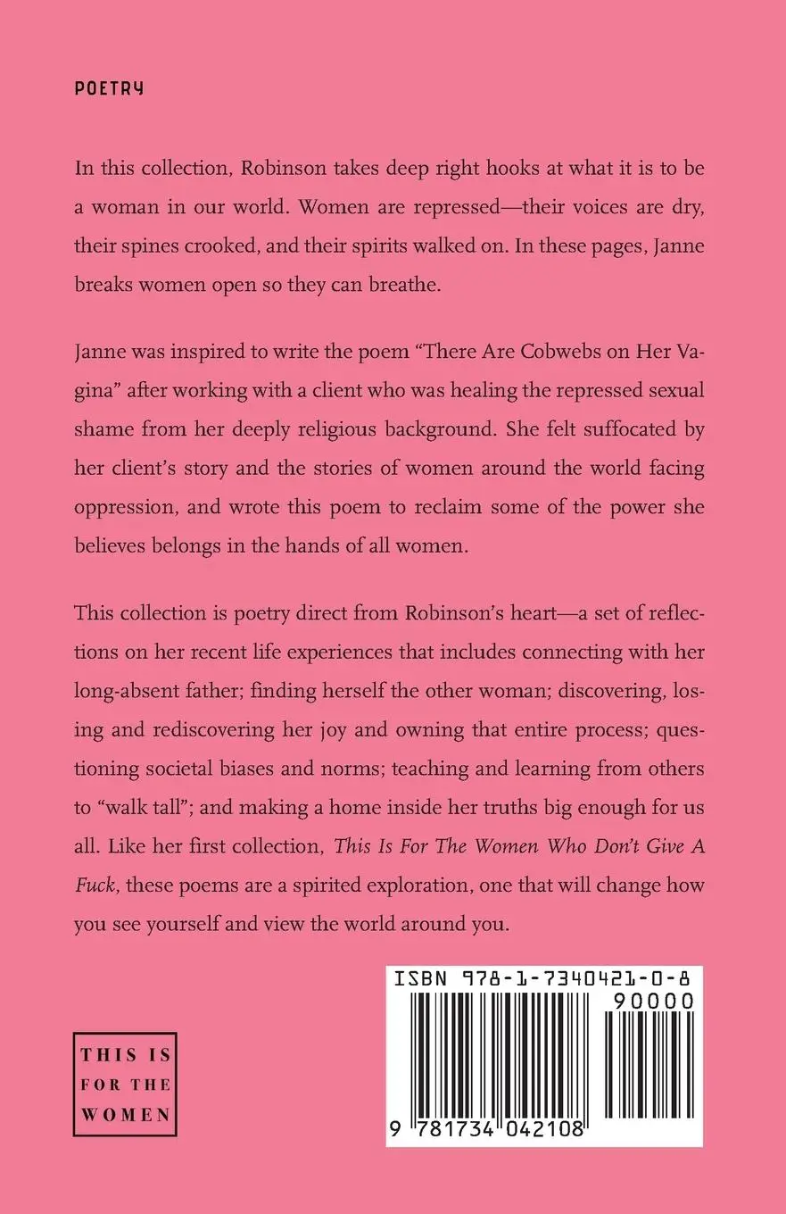 Rückseite: 9781734042108 | There's Cobwebs On Her Vagina | A Collection of Poems | Janne Robinson