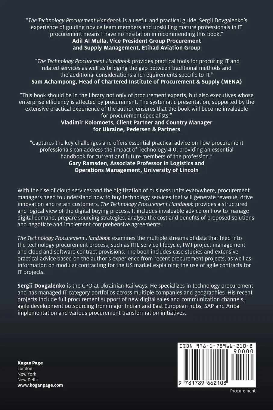 Rückseite: 9781789662108 | Technology Procurement Handbook | A Practical Guide to Digital Buying