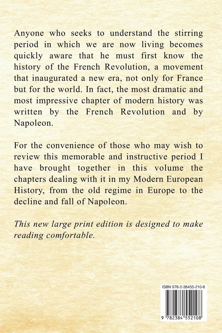 Rückseite: 9782384552108 | The French Revolution and Napoleon | New Large Print Edition | Hazen