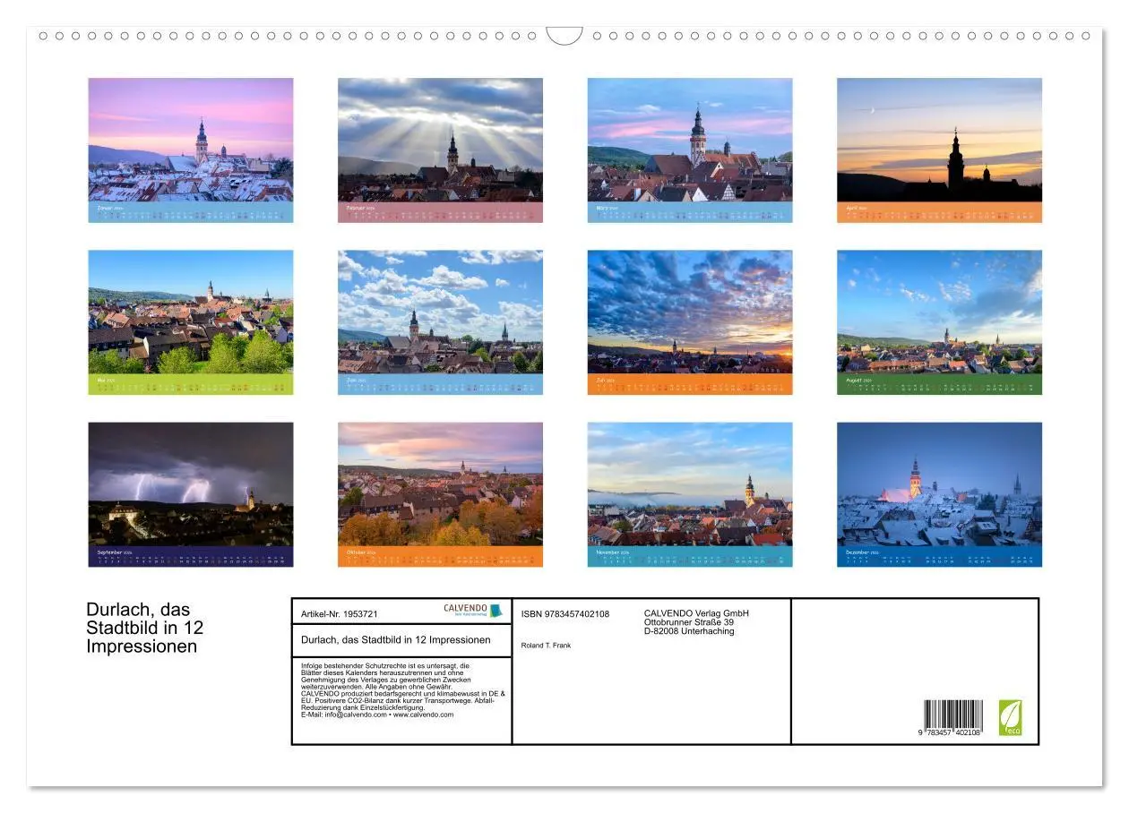 Bild: 9783457402108 | Durlach, das Stadtbild in 12 Impressionen (Wandkalender 2026 DIN A2...