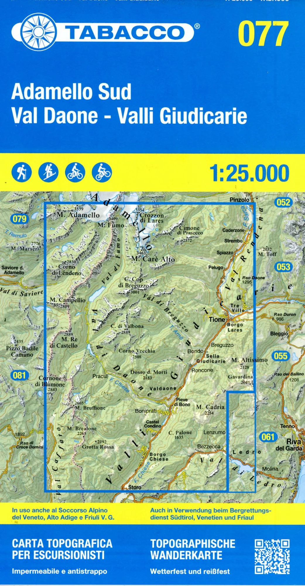 Cover: 9788883152108 | 77 Adamello Sud | Val Daone - Valli Giudicarie Wanderkarte 1:25000
