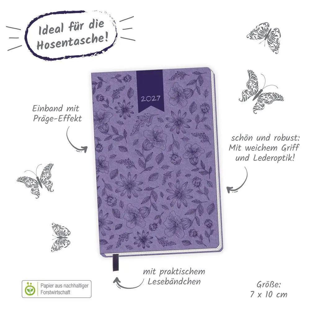 Bild: 4251901512208 | TRÖTSCH - Taschenkalender A7 Soft Touch Blumen 2027 | KG | Kalender