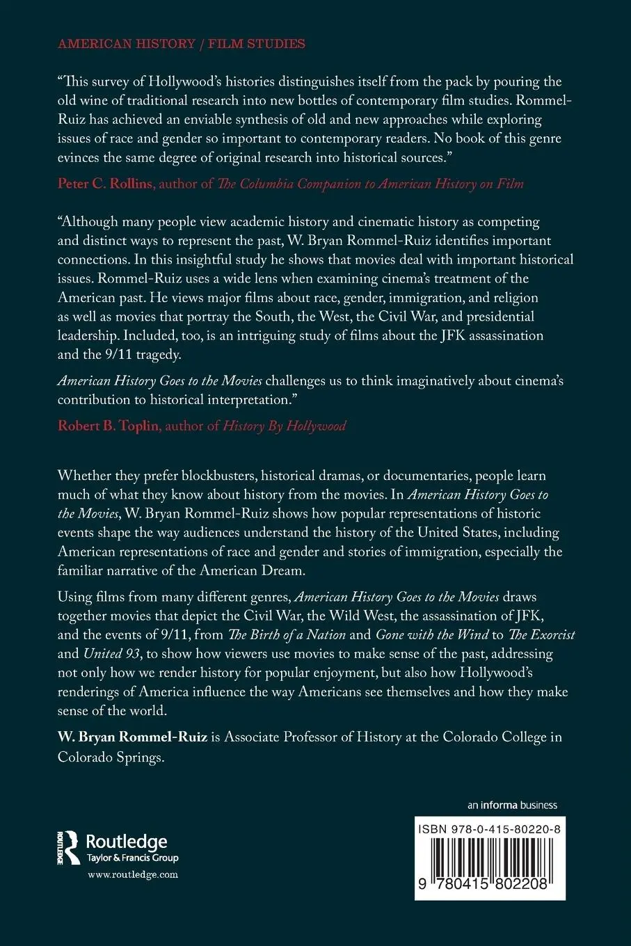 Rückseite: 9780415802208 | American History Goes to the Movies | W Bryan Rommel Ruiz | Buch
