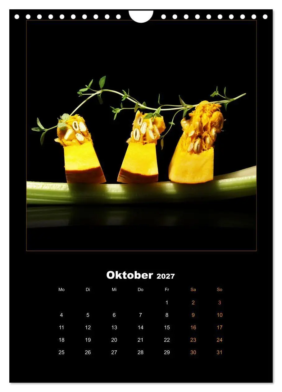 Bild: 9783569502208 | Vegan Food Kalender - Obst und Gemüse auf Schwarz (Wandkalender...