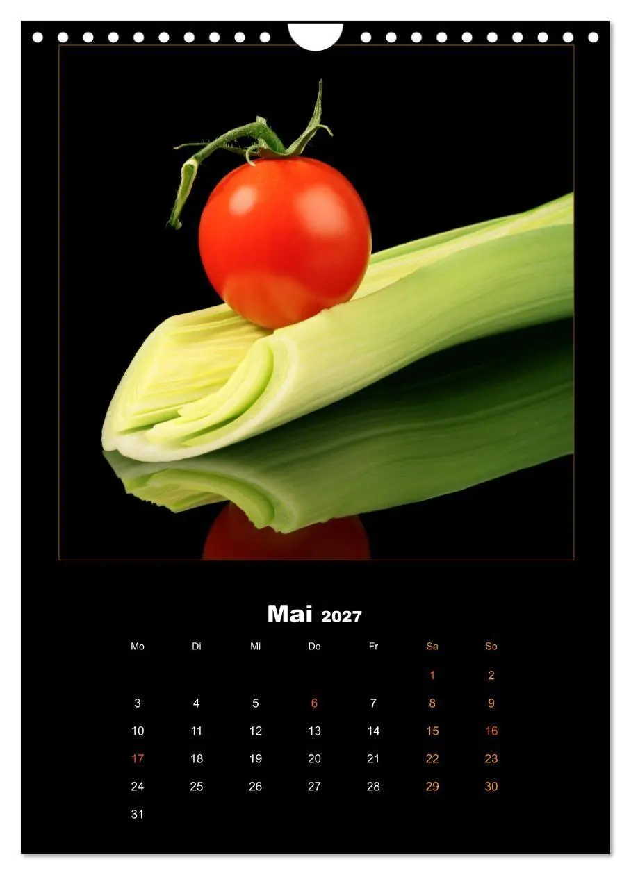 Bild: 9783569502208 | Vegan Food Kalender - Obst und Gemüse auf Schwarz (Wandkalender...