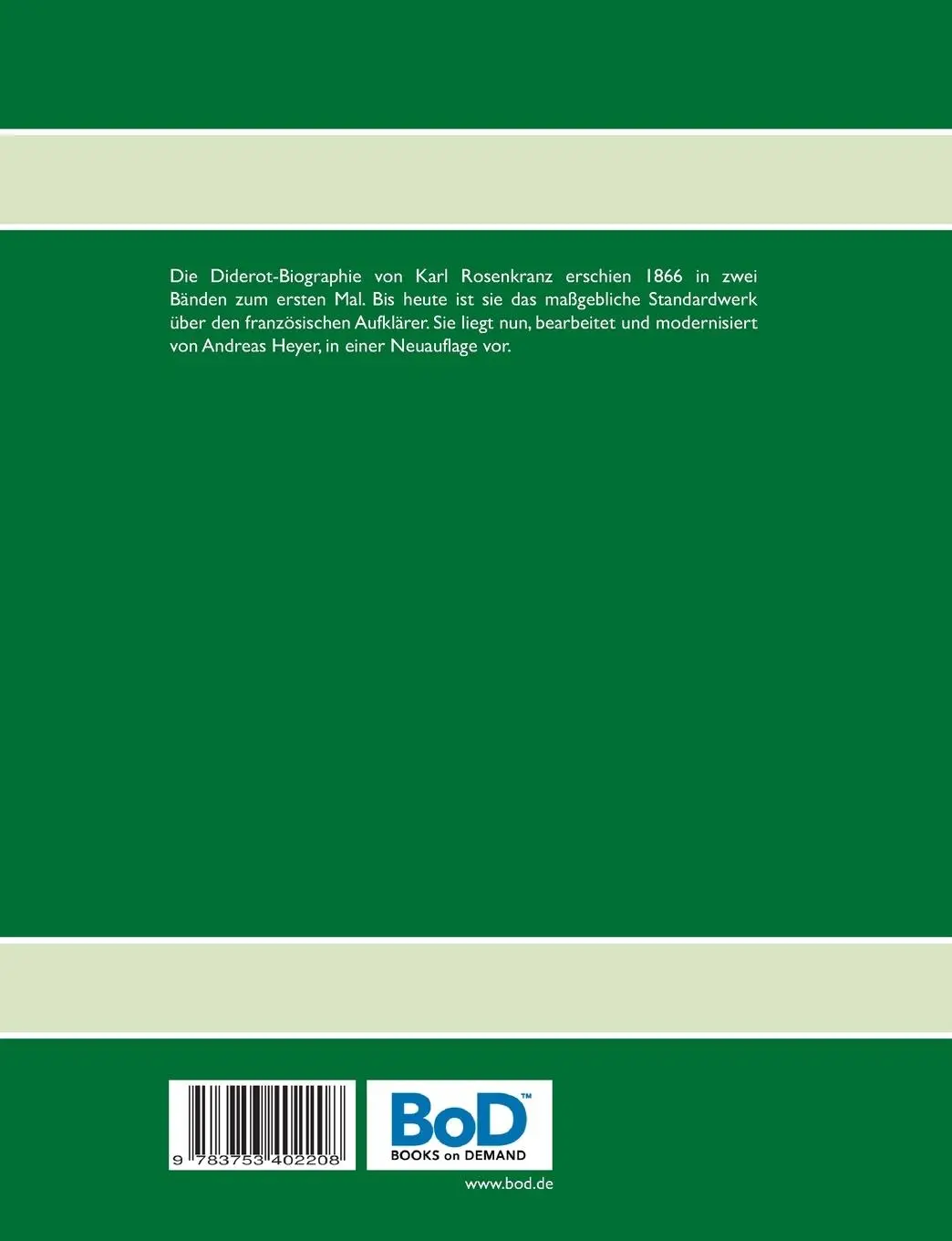Rückseite: 9783753402208 | Diderots Leben und Werke | Karl Rosenkranz | Taschenbuch | 654 S.