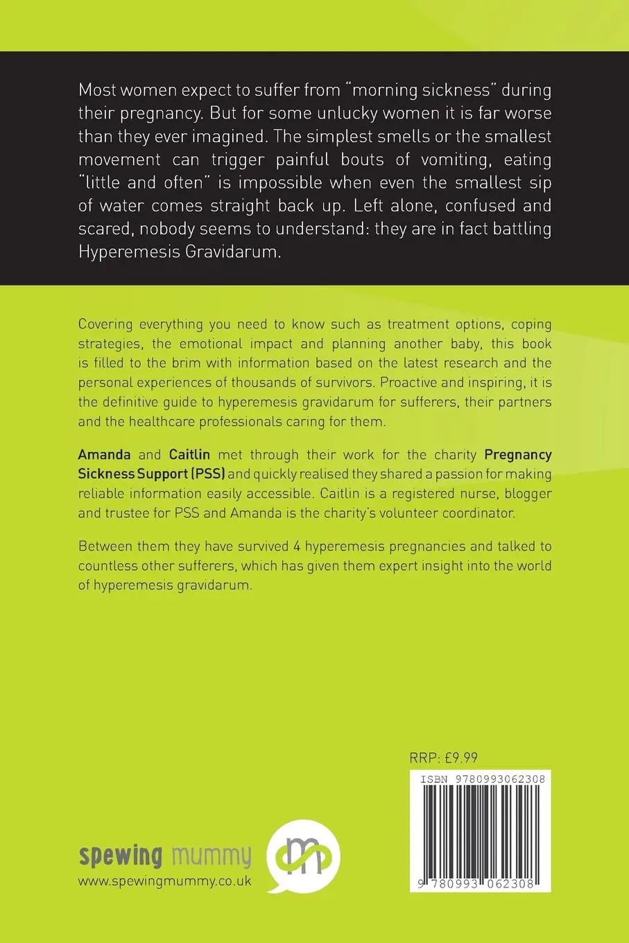 Rückseite: 9780993062308 | Hyperemesis Gravidarum - The Definitive Guide | Caitlin Dean (u. a.)