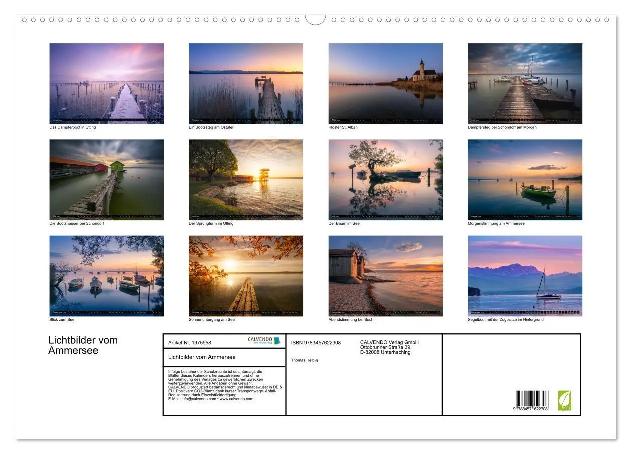 Bild: 9783457622308 | Lichtbilder vom Ammersee (Wandkalender 2026 DIN A2 quer), CALVENDO...