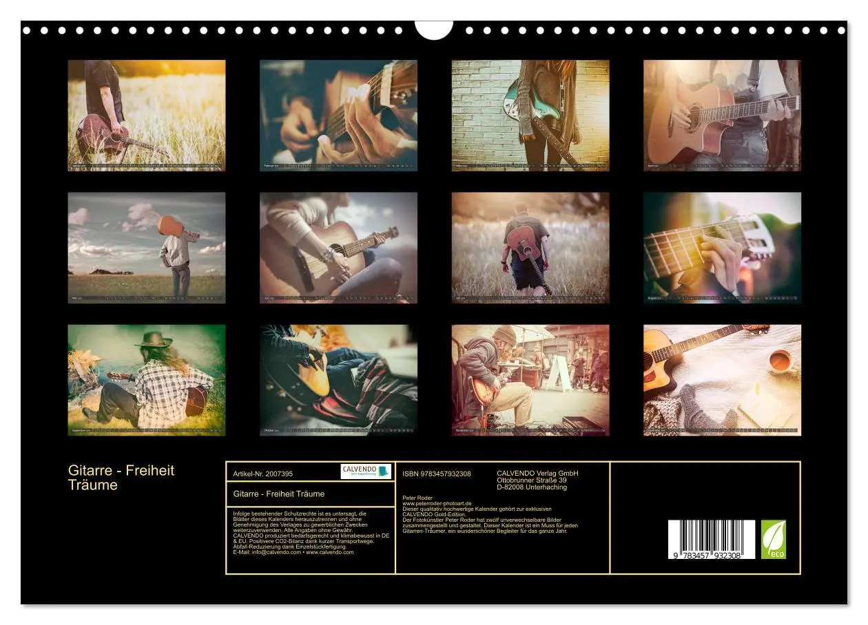 Bild: 9783457932308 | Gitarre - Freiheit Träume (Wandkalender 2026 DIN A3 quer), CALVENDO...