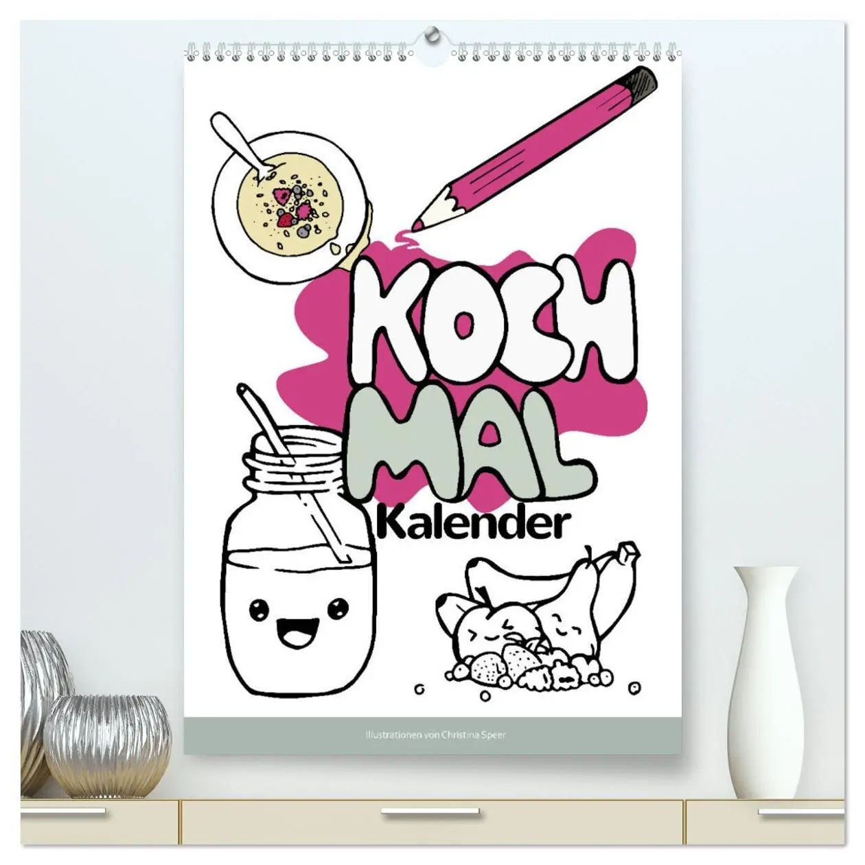 Cover: 9783516402308 | KOCH MAL KALENDER - Lustige Rezepte zum Ausmalen (hochwertiger...