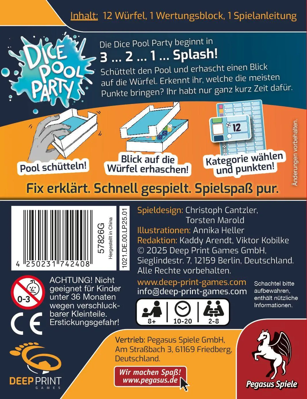 Bild: 4250231742408 | Dice Pool Party (Deep Print Games) | Spiel | 57826G | Deutsch | 2025