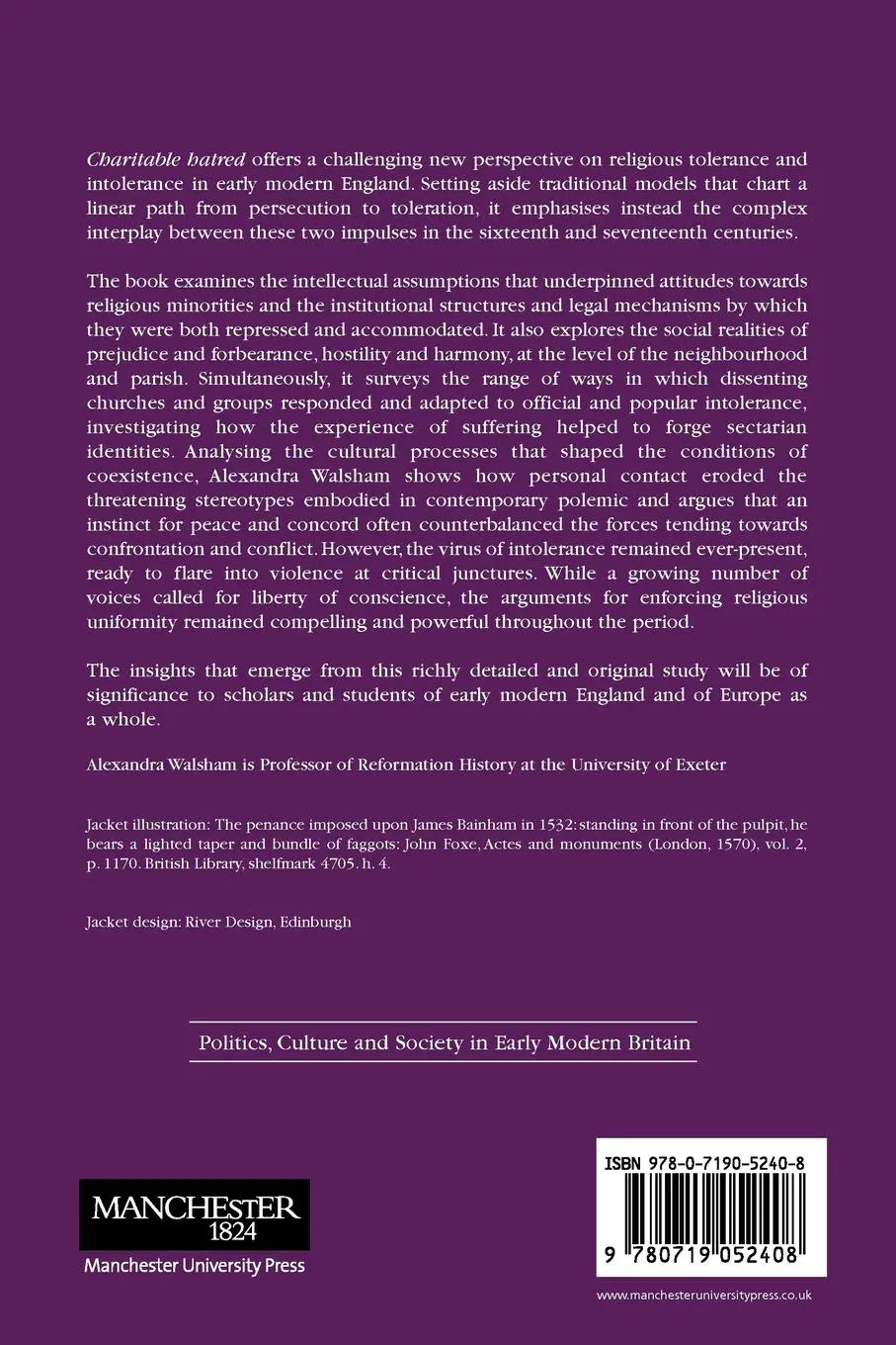 Rückseite: 9780719052408 | Charitable hatred | Tolerance and intolerance in England, 1500-1700