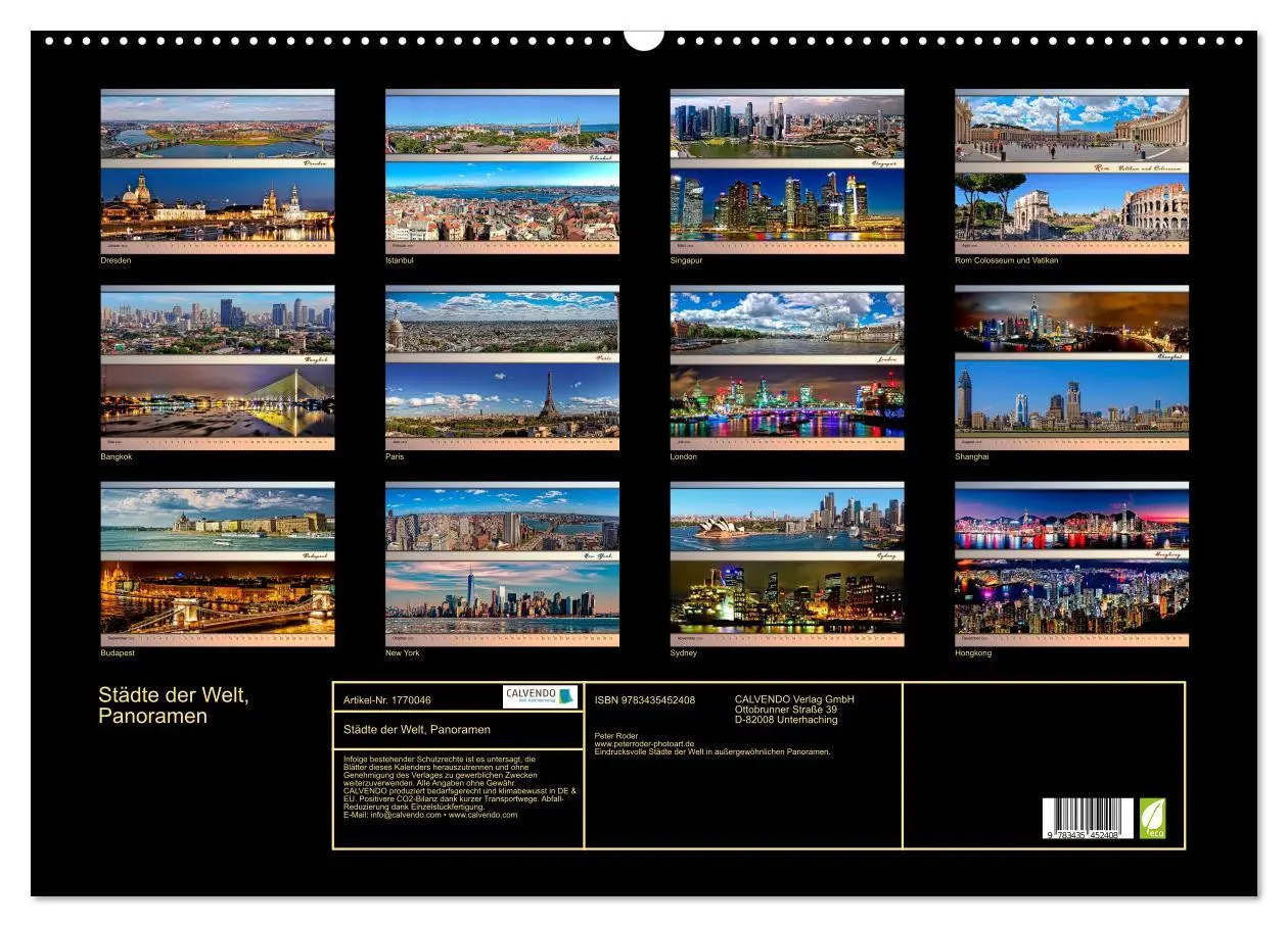 Bild: 9783435452408 | Städte der Welt, Panoramen (Wandkalender 2025 DIN A2 quer),...