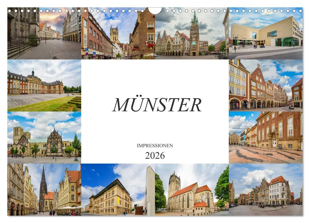 Cover: 9783457782408 | Münster Impressionen (Wandkalender 2026 DIN A3 quer), CALVENDO...