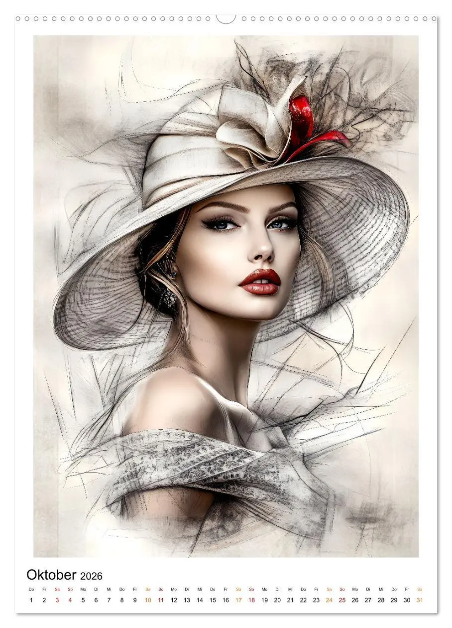 Bild: 9783516252408 | Hüte exclusiv (hochwertiger Premium Wandkalender 2026 DIN A2 hoch),...