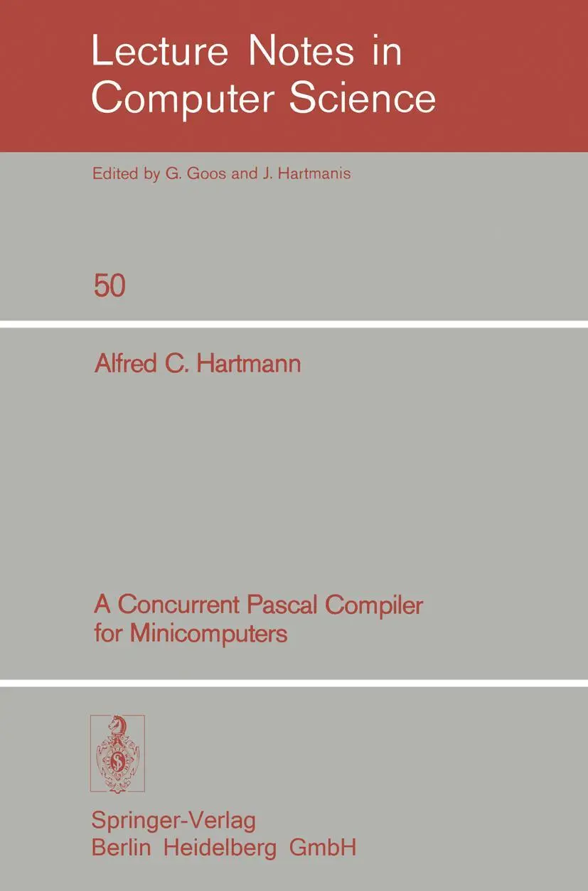 Cover: 9783540082408 | A Concurrent Pascal Compiler for Minicomputers | A. C. Hartmann | Buch