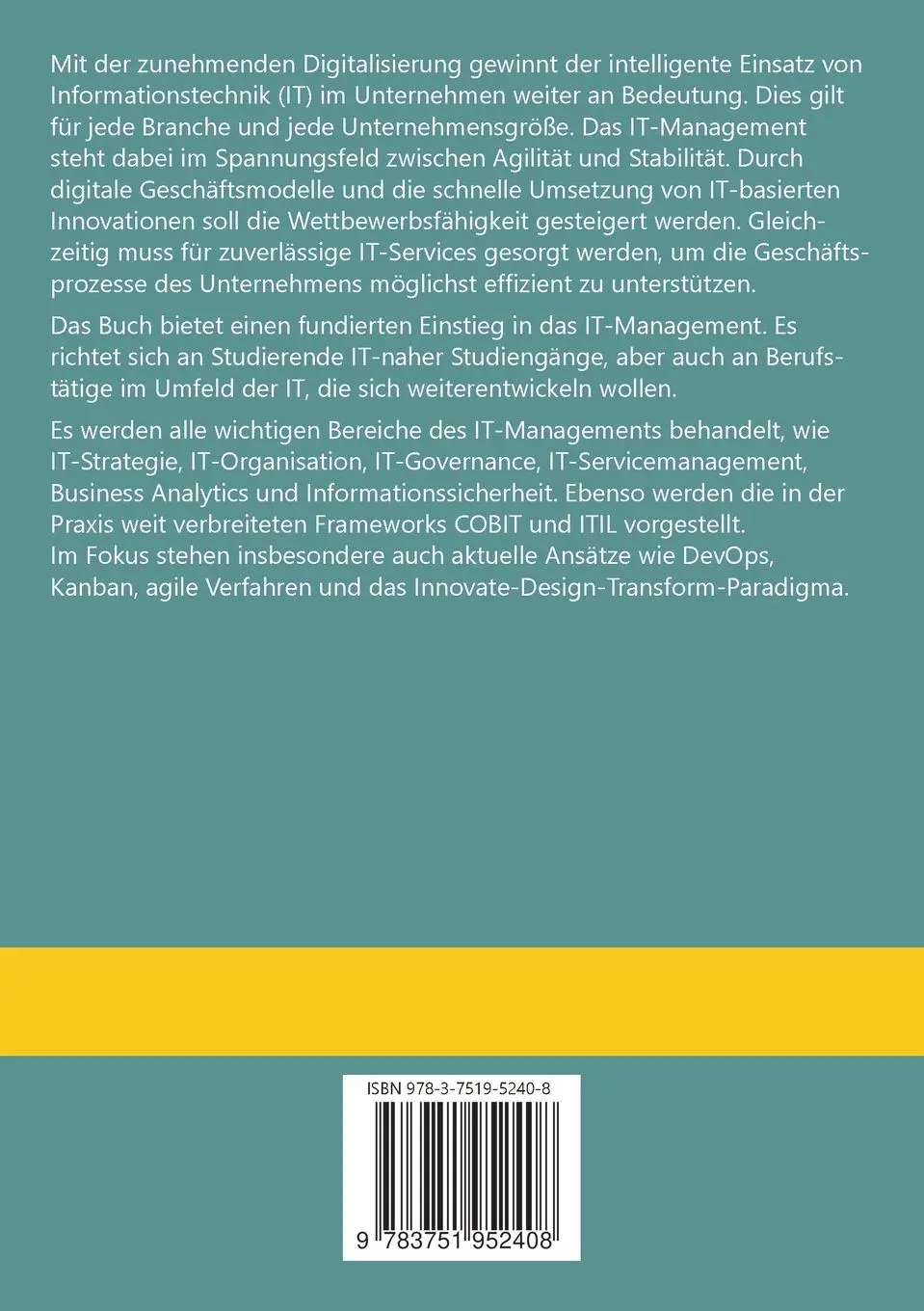 Rückseite: 9783751952408 | IT-Management | Thomas Allweyer | Taschenbuch | 244 S. | Deutsch