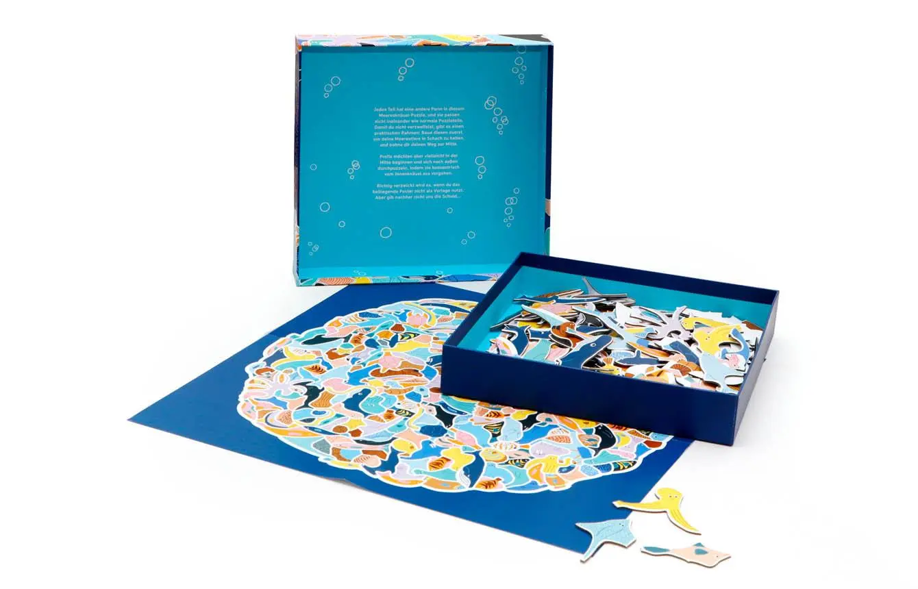 Bild: 9783962442408 | 299 Meerestiere und 1 Taucher | Ein Meeresknäuel-Puzzle | Léa Maupetit