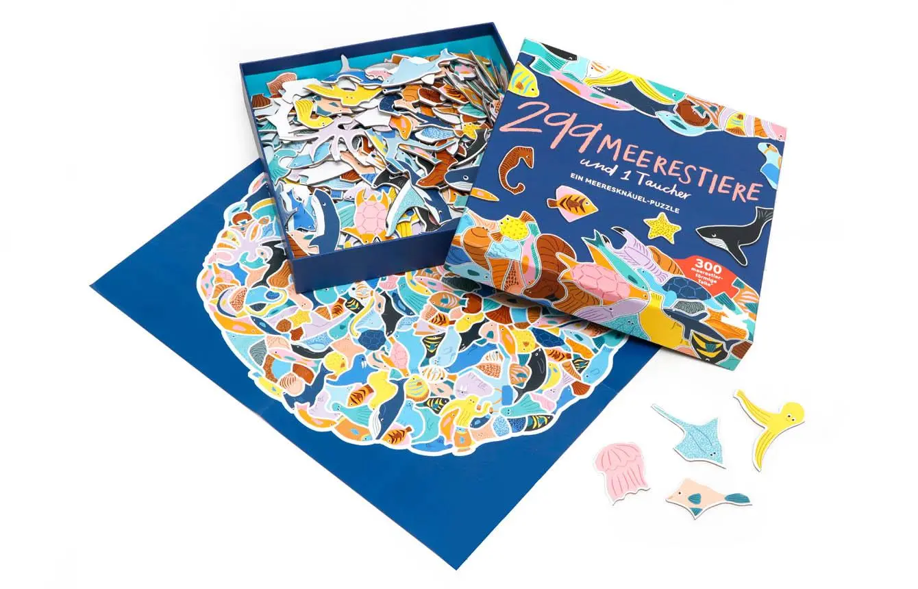 Bild: 9783962442408 | 299 Meerestiere und 1 Taucher | Ein Meeresknäuel-Puzzle | Léa Maupetit